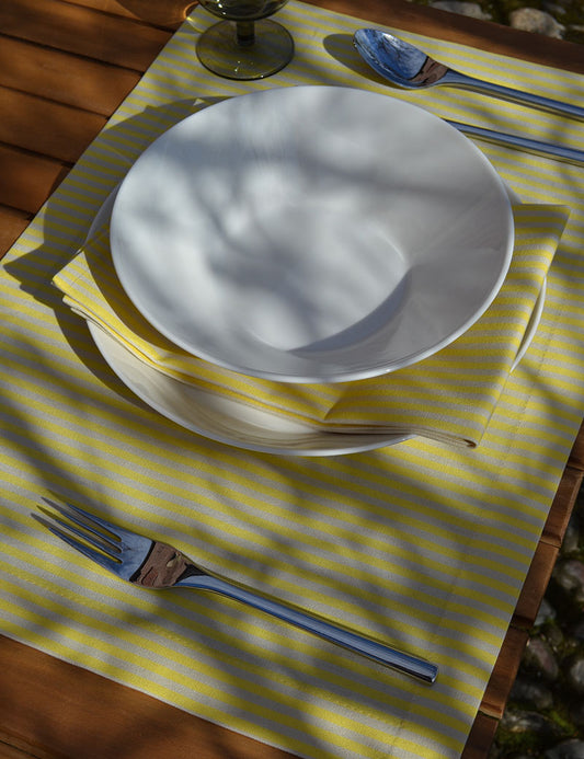 Placemats Outdoor Stripe Yellow