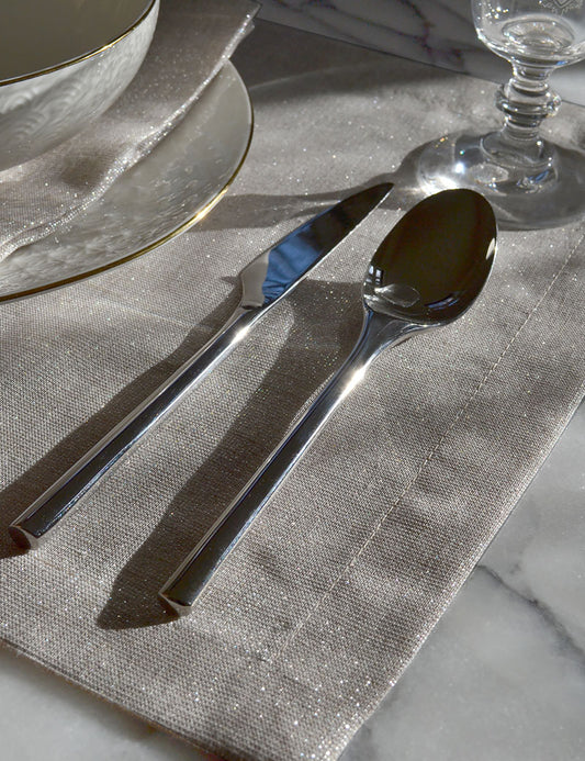 Sets de table Shiny-Chic Brilliant-Argent Semi-transparent