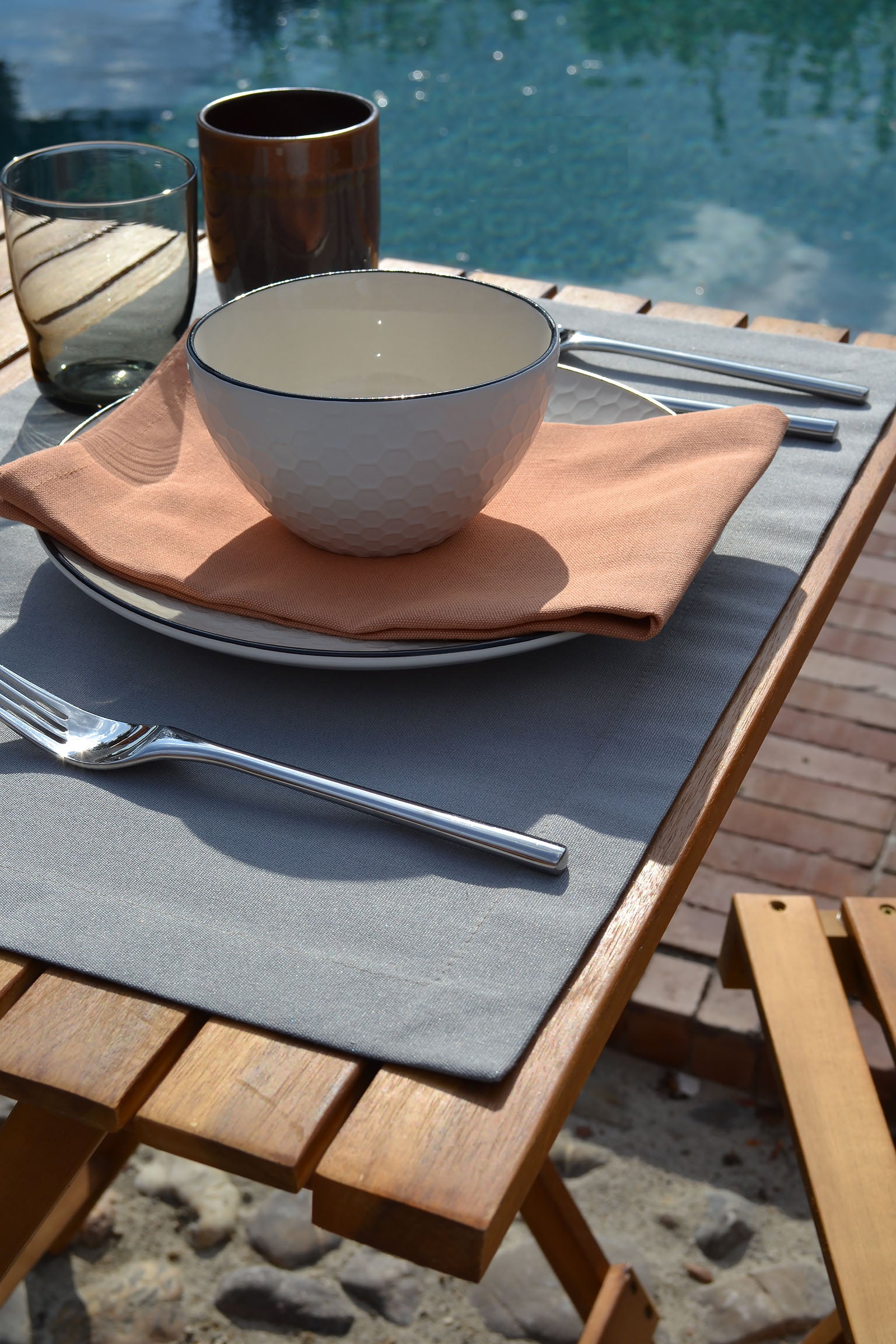 Placemats Outdoor Light Grey