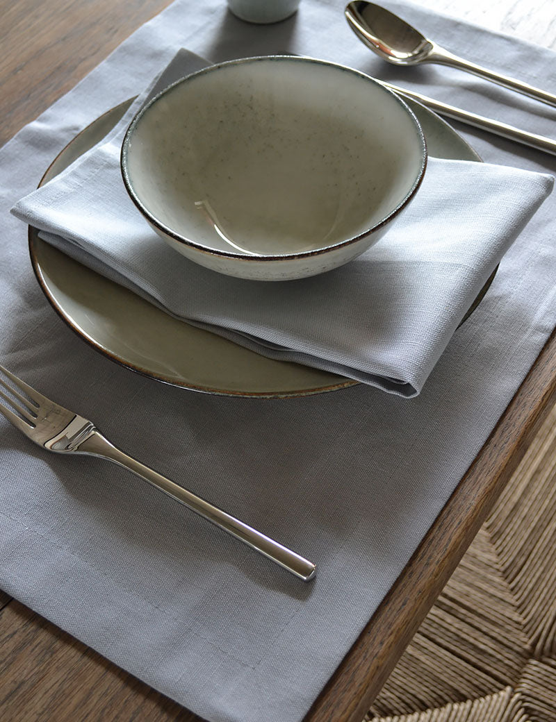 Sets de table Lin Gastronomie Gris Perle