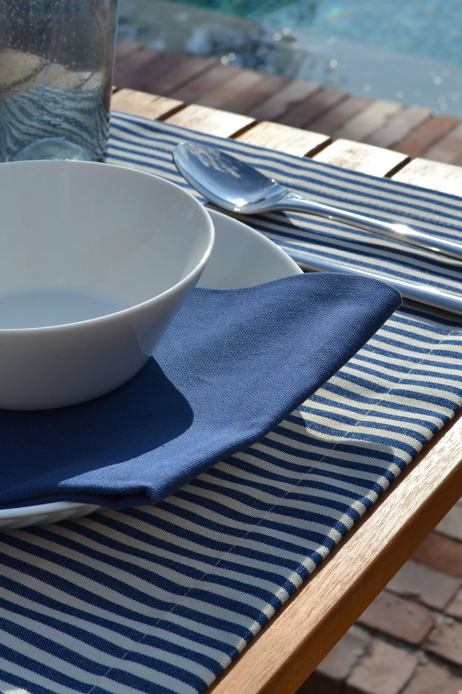 Placemats Outdoor Stripe Navy