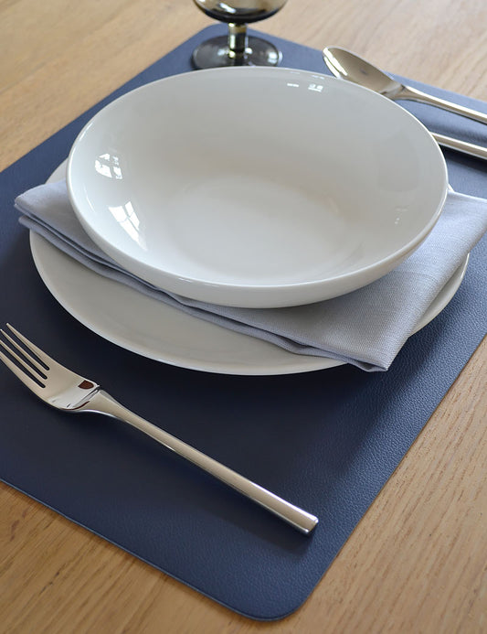 Placemats Synthetic Leather Dark Blue