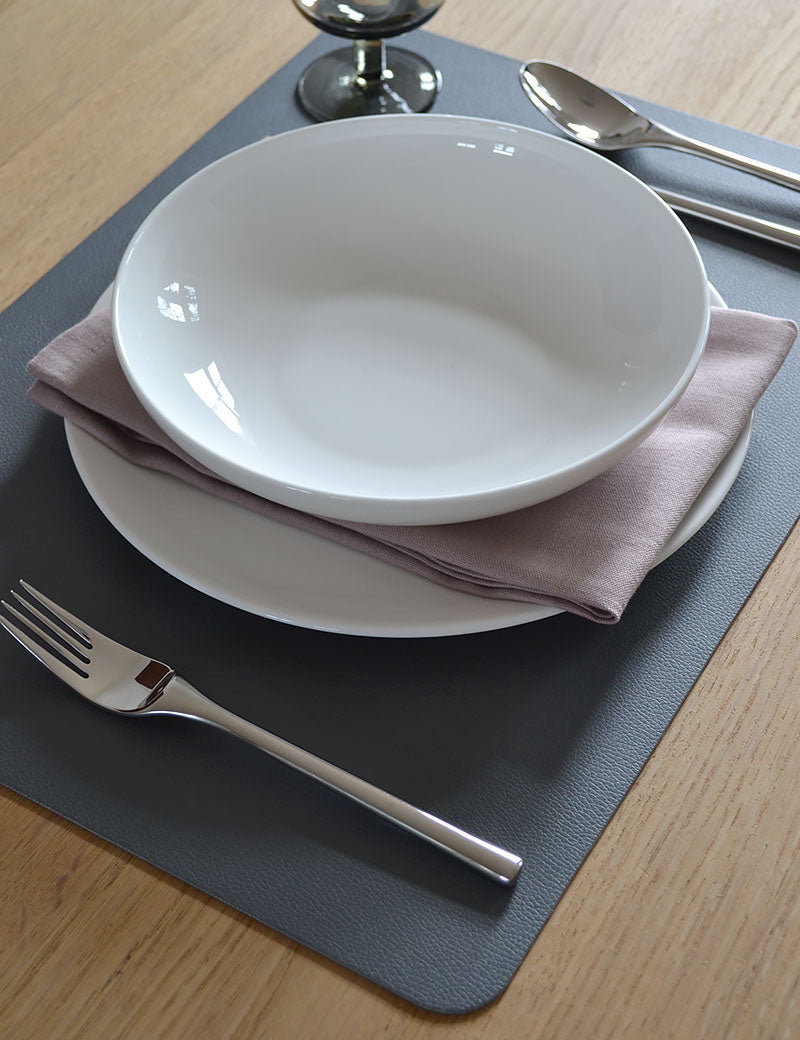 Placemats Synthetic Leather Loft Grey