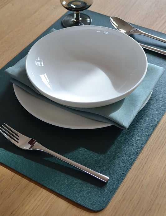 Placemats Synthetic Leather Dark Green