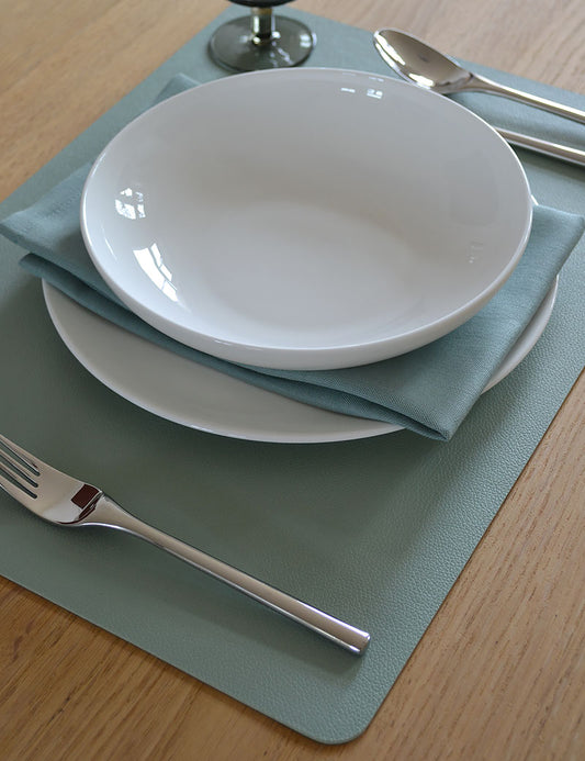 Placemats Synthetic Leather Mint Green