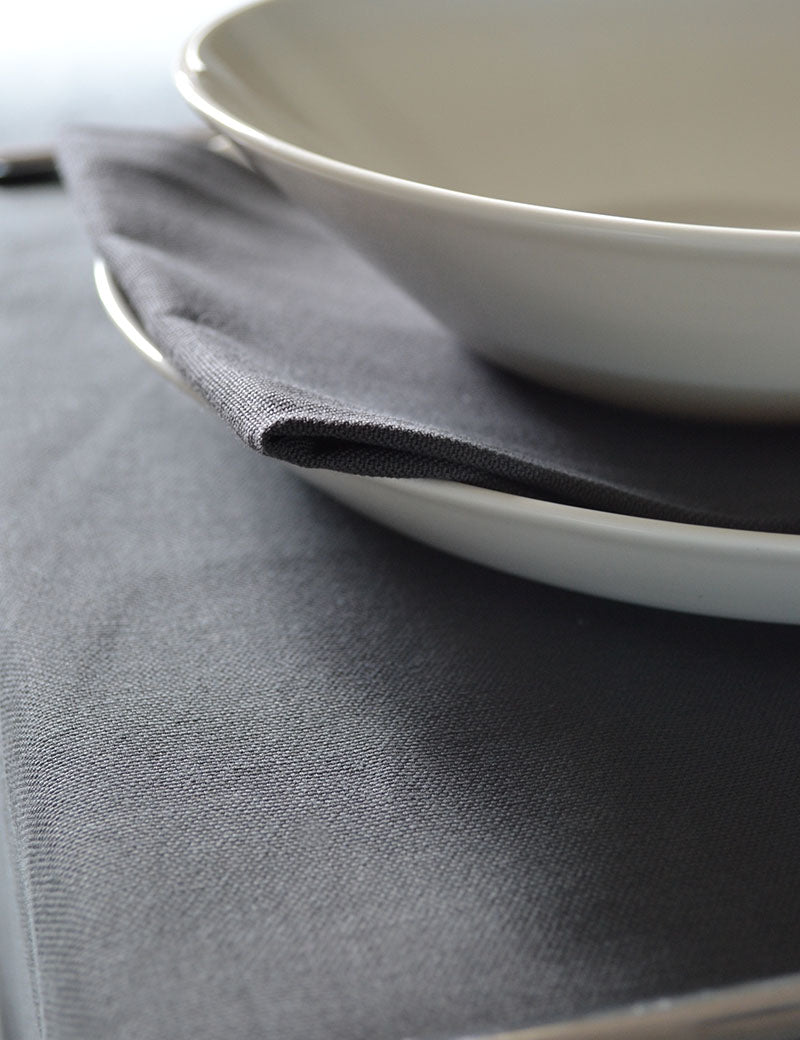 Napkins Uni Cotton Charcoal