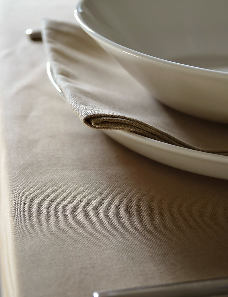 Serviettes de table Coton Uni Café au Lait