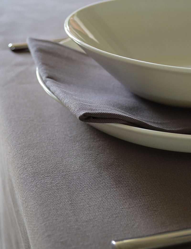 Napkins Plain Cotton Grey-brown