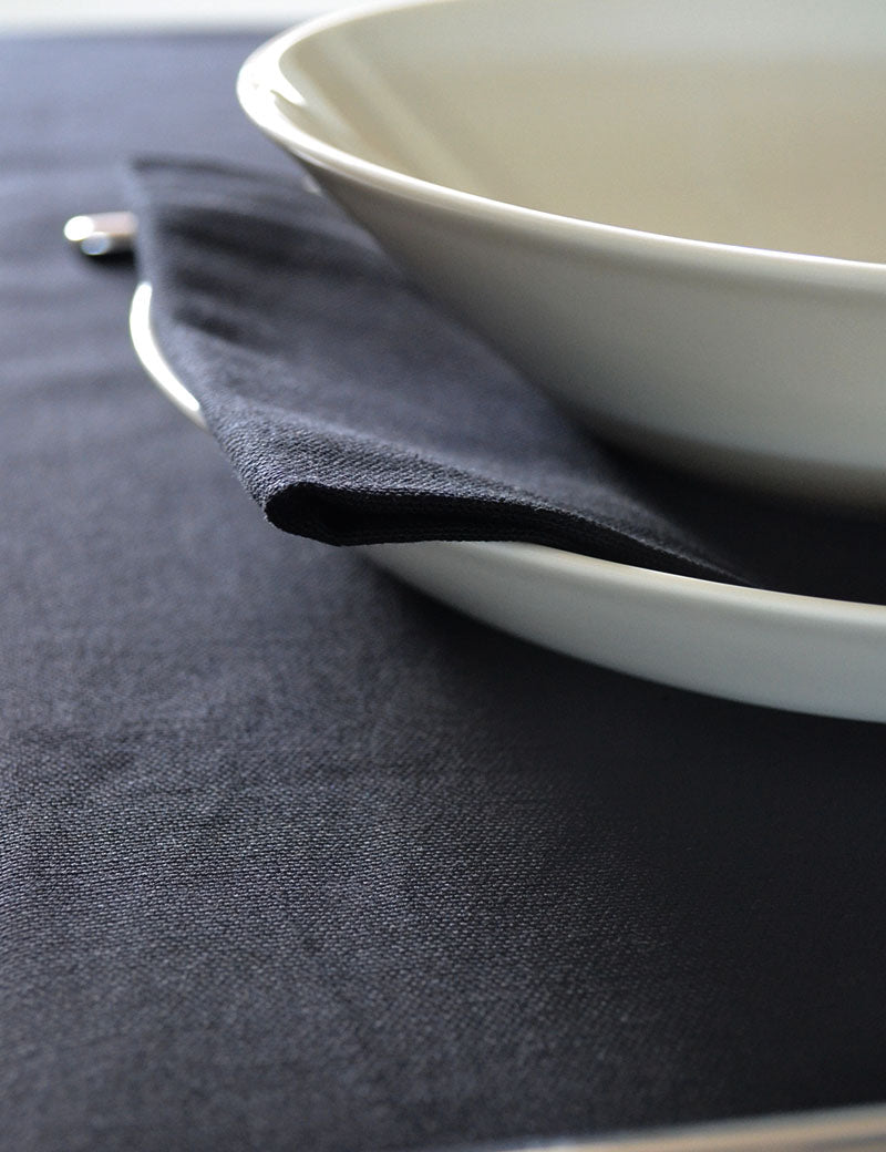 Napkins Uni Cotton Black