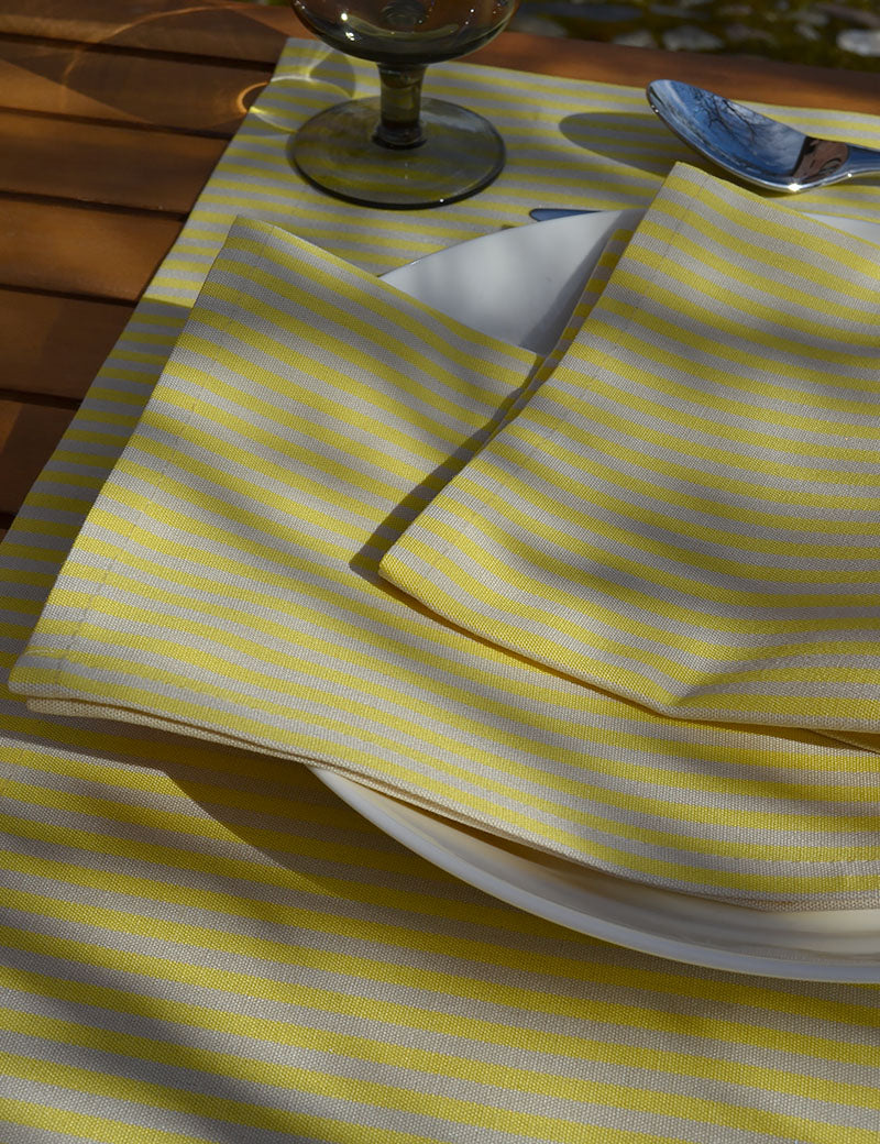 Napkins Outdoor Stripe Yellow