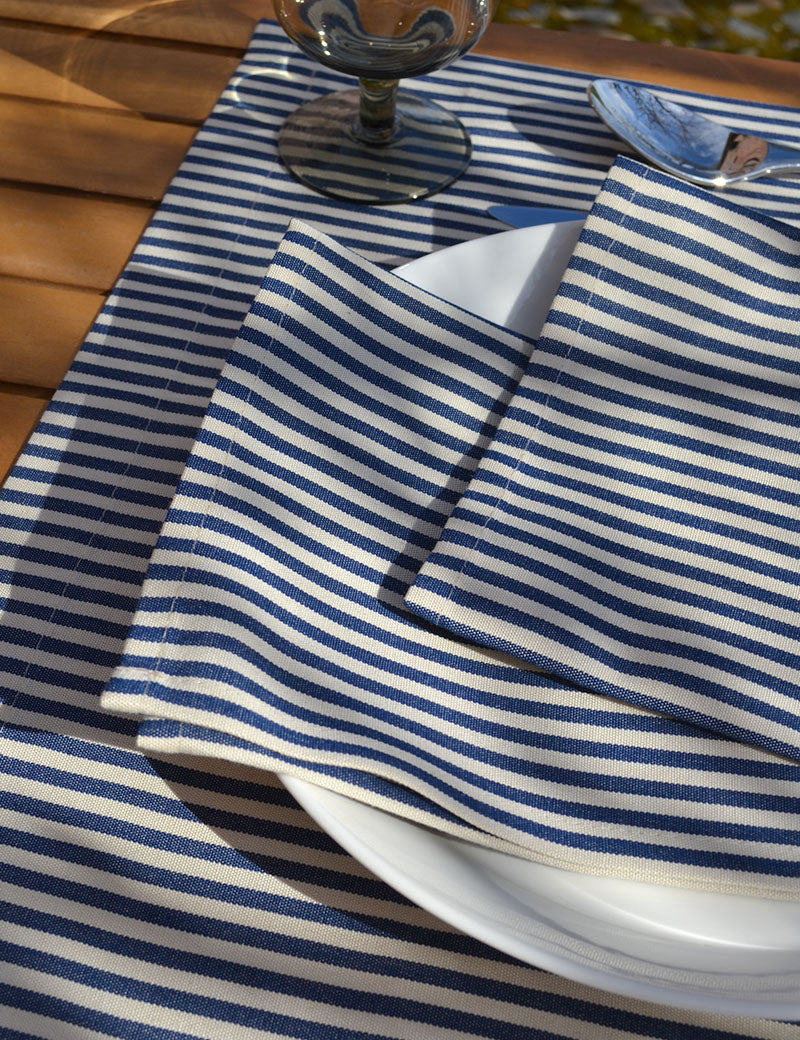 Napkins Outdoor Stripe Navy