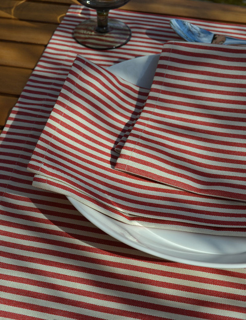 Napkins Outdoor Stripe Red