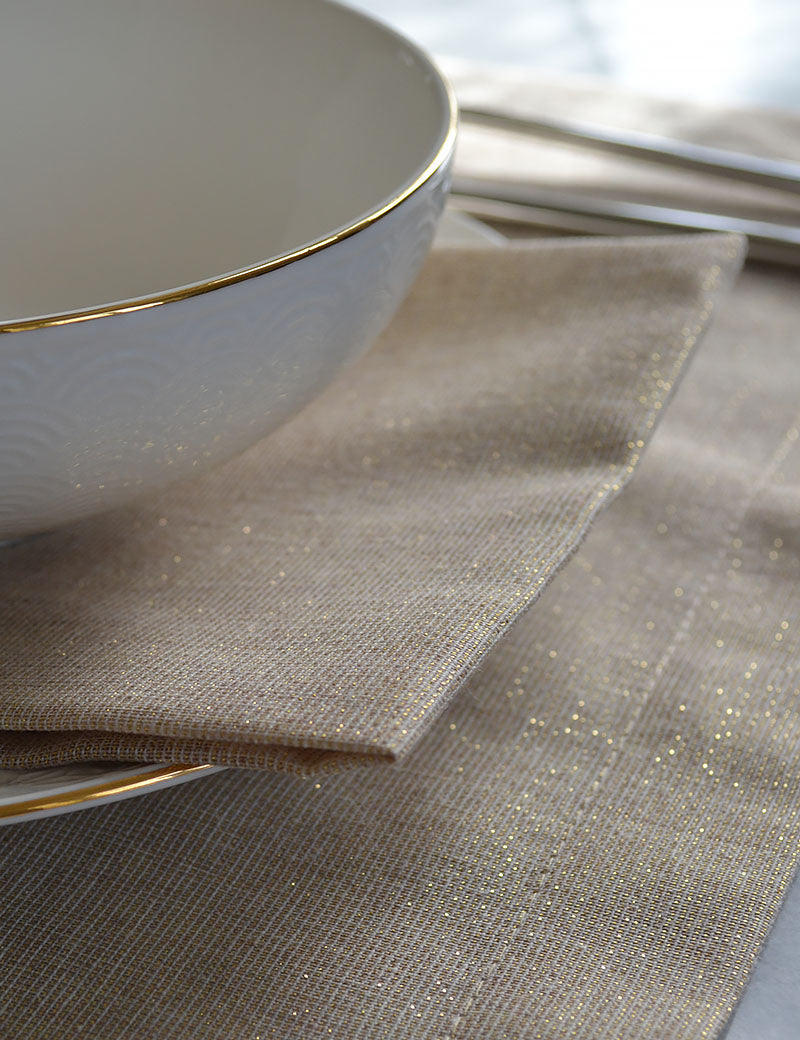 Napkins Shiny-Chic Glitter-Gold Semi-transparent