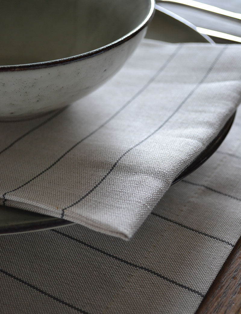 Napkins Hospitality linen Natural with stripes