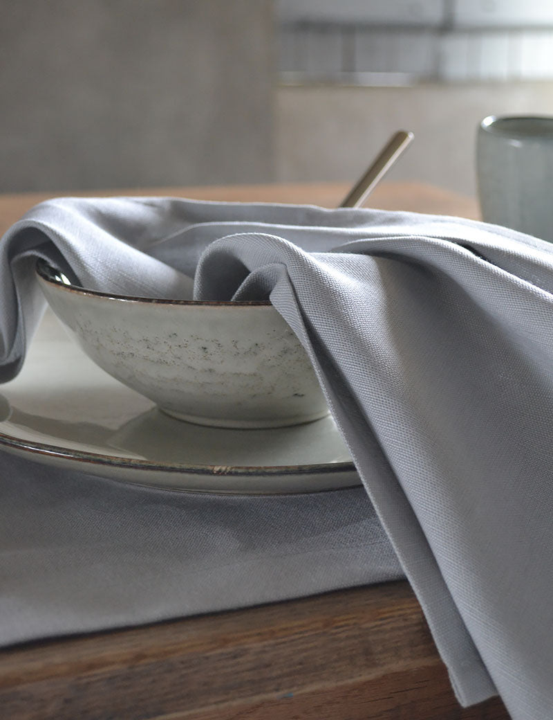 Serviettes de table Lin Gastronomie Gris Perle