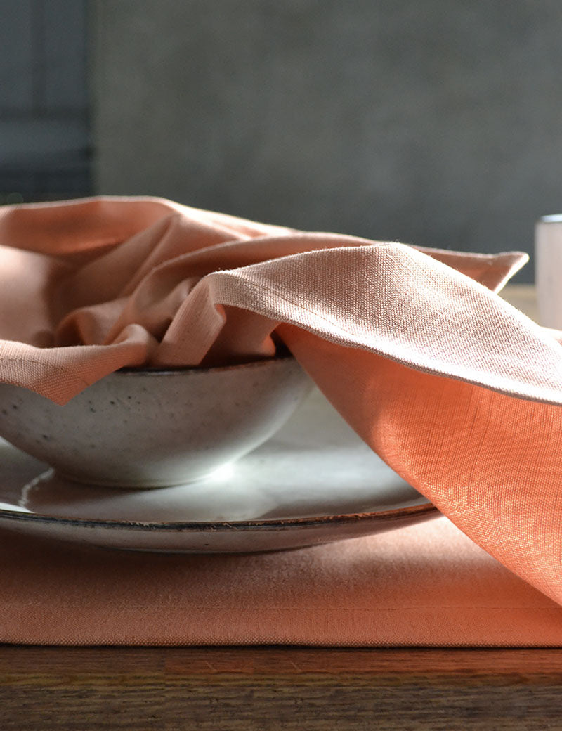 Serviettes Lin Gastronomie Terracotta