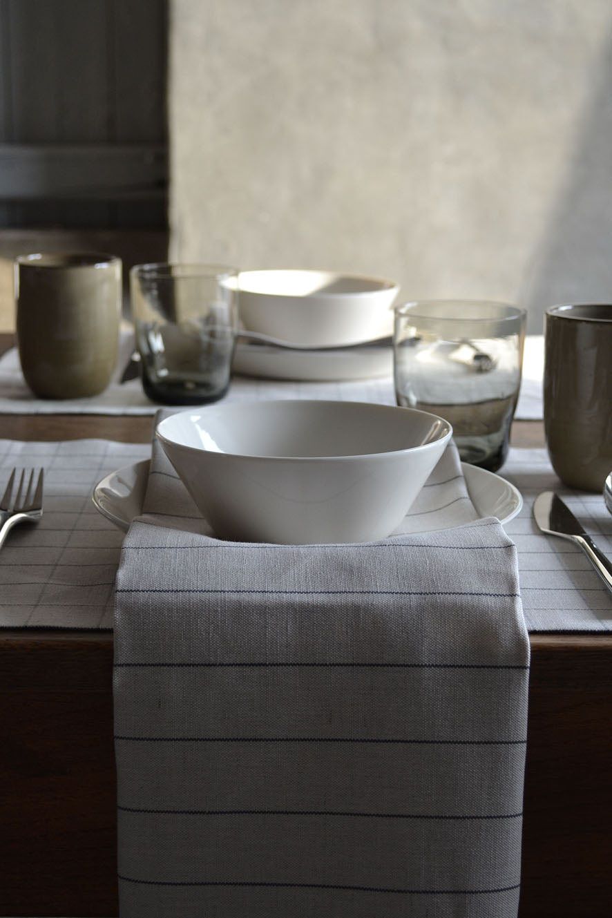 Napkins Hospitality linen Natural with stripes