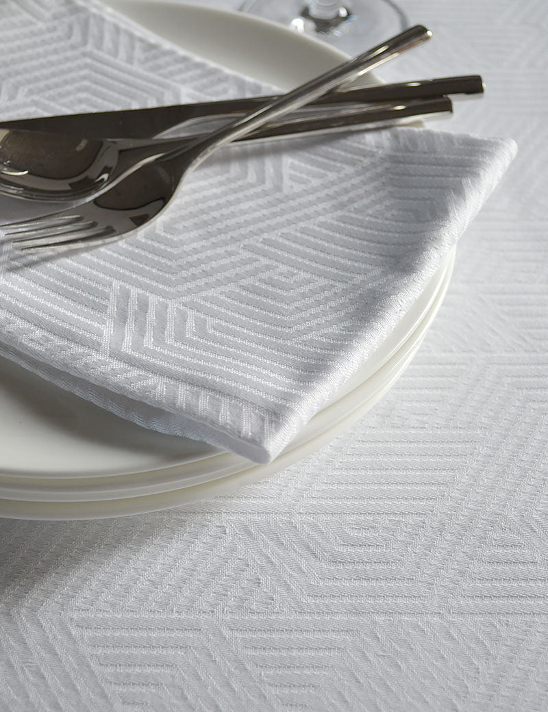 Napkins Damask Modern White