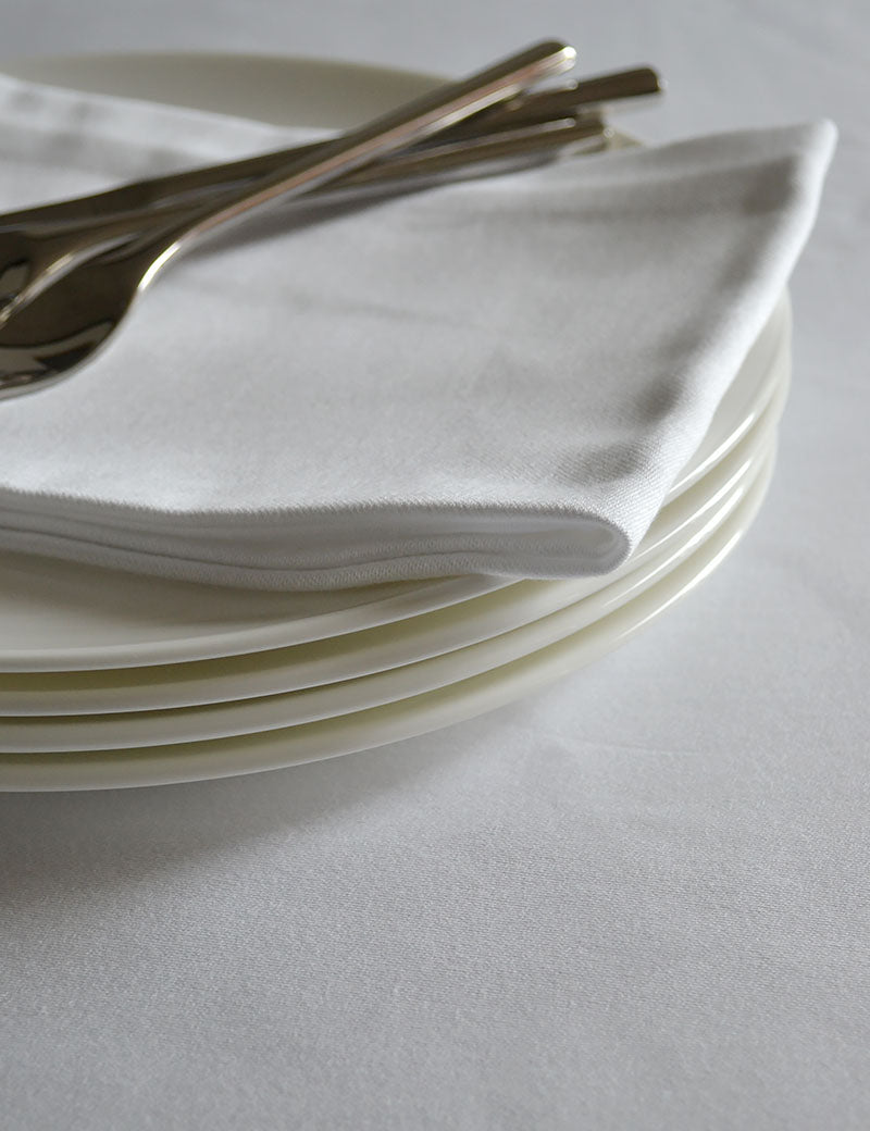 Napkins Damask Plain White