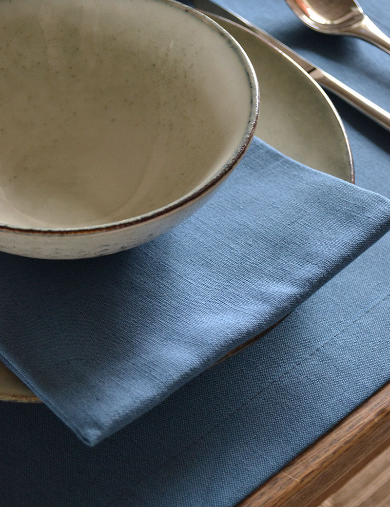 Serviettes Lin Gastronomie Bleu Denim