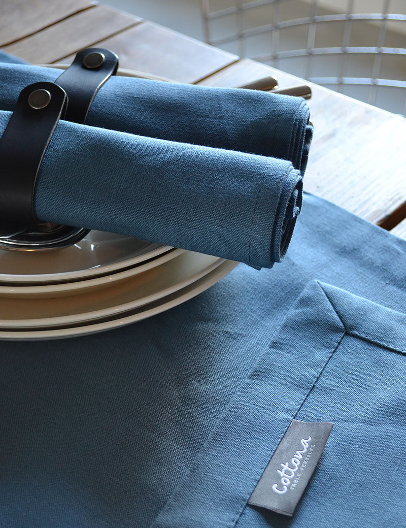 Tafelloper Horeca Linnen Denim Blauw