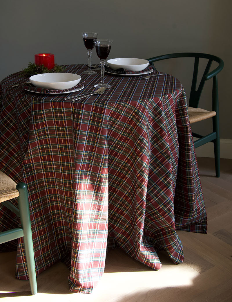 Nappe de Noël en tartan écossais