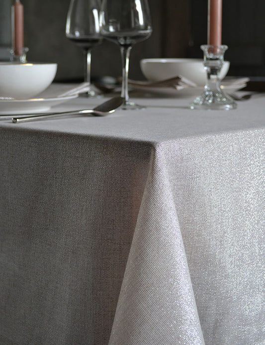 Tablecloth Shiny-Chic Glitter-Silver Semi-transparent