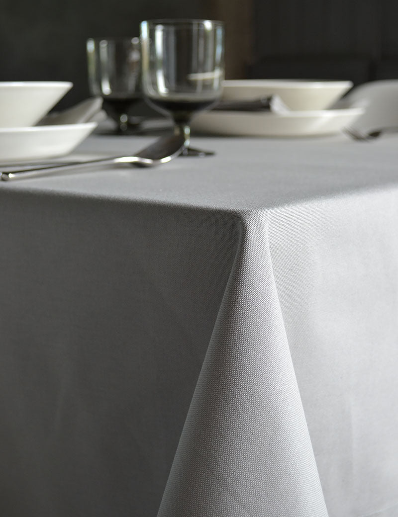 Tablecloth Uni Cotton Grey