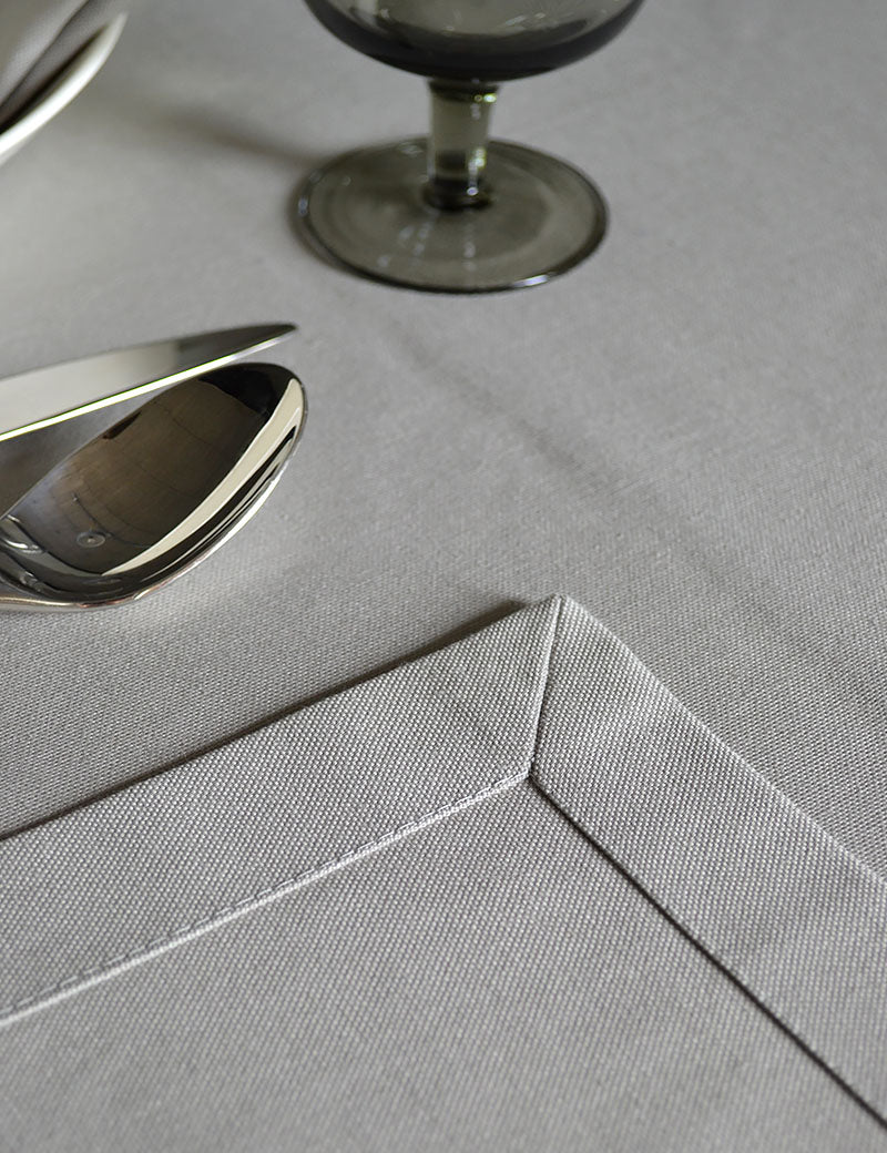 Tablecloth Uni Cotton Grey