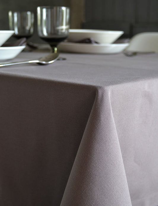 Tablecloth Uni Cotton Grey-brown