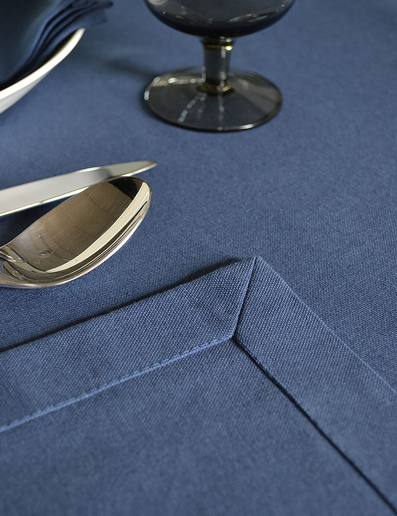 Tablecloth Uni Cotton Indigo