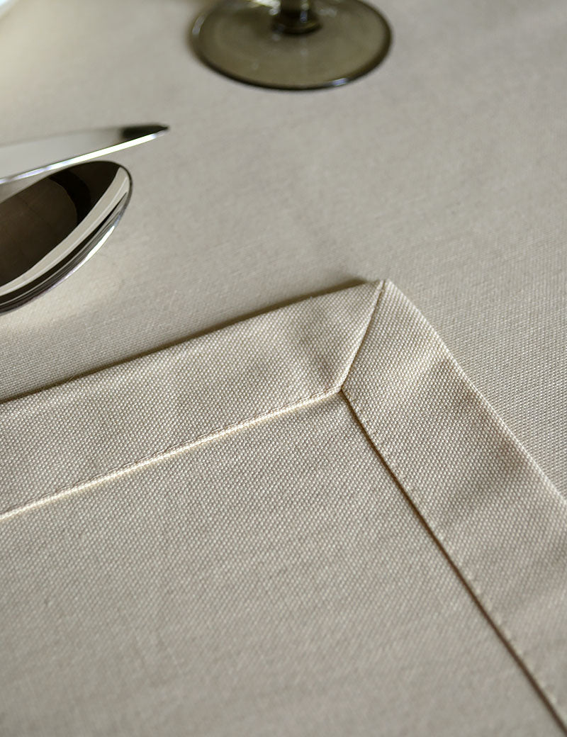 Tablecloth Basic Plain Cotton Sand