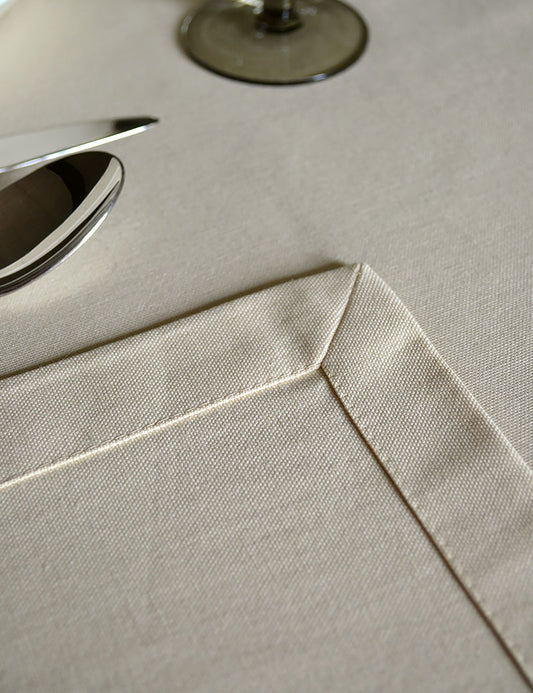 Tablecloth Uni Cotton Sand