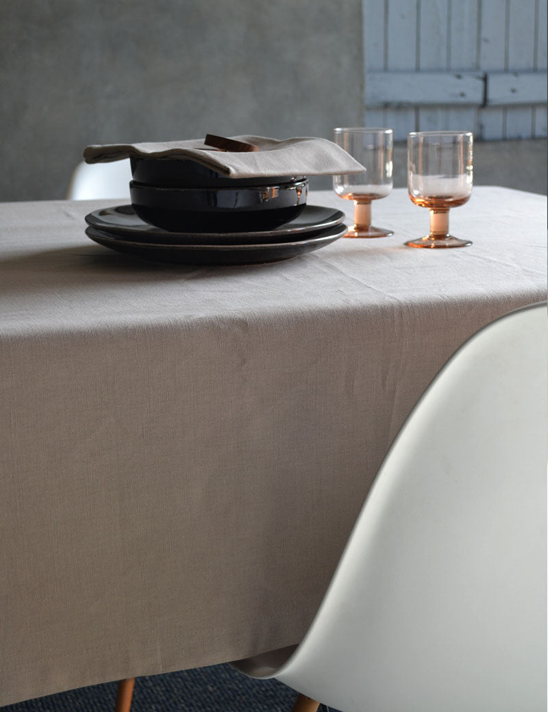 Tischdecke Leinen Gastronomie Taupe