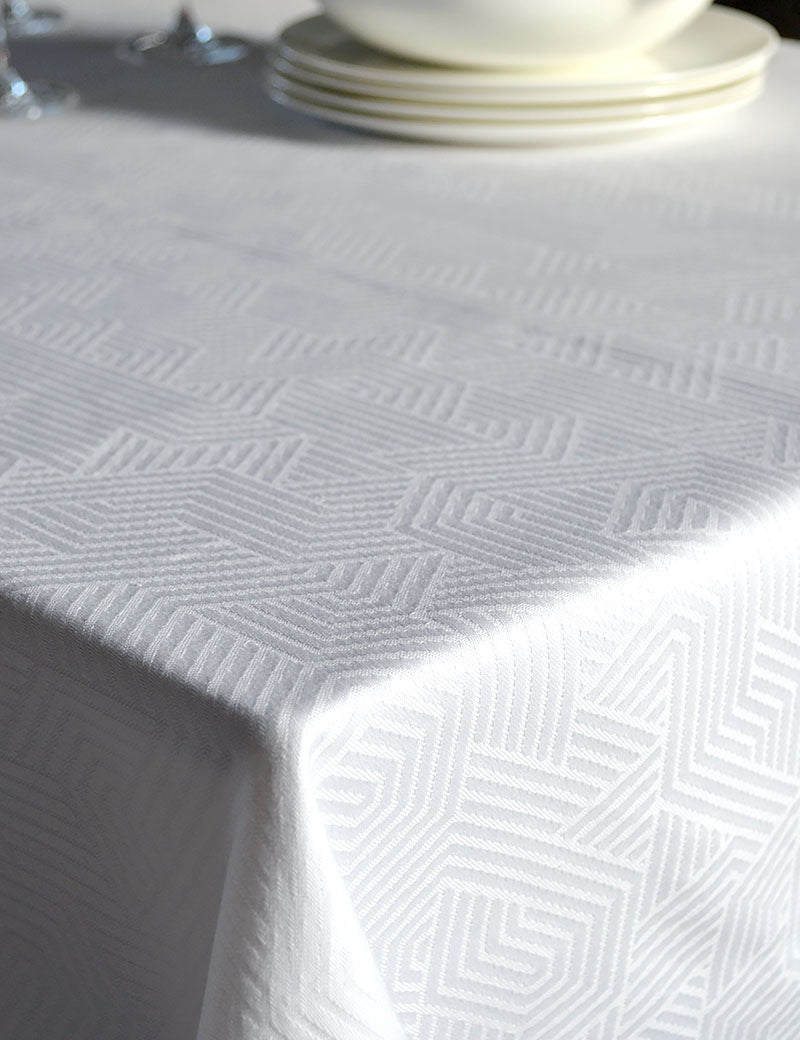 Tablecloth Damask Modern White