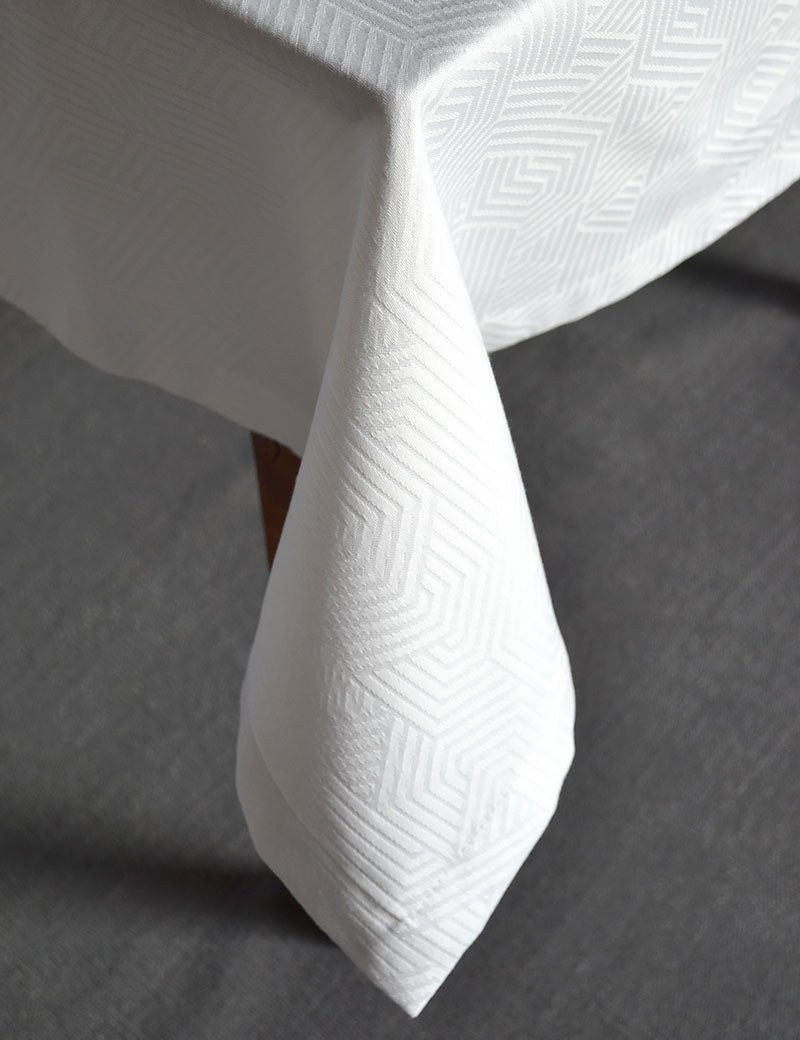 Tablecloth Damask Modern White