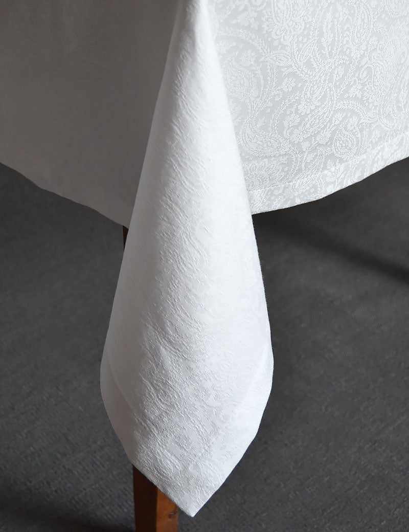 Nappe Damas Paisley Blanc