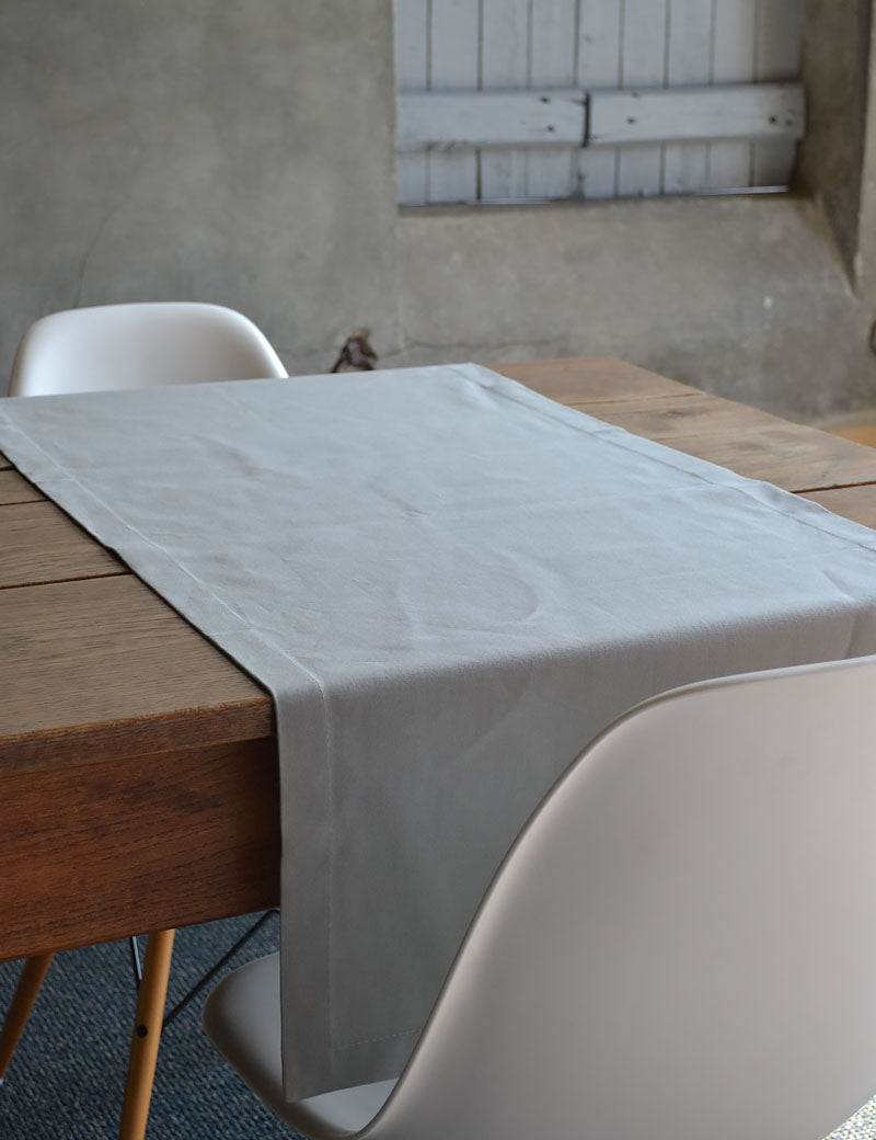 Table runner Uni Cotton Grey