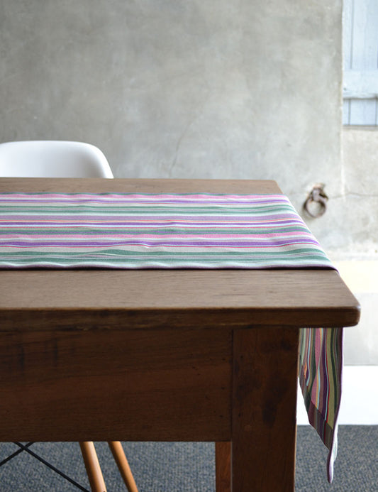 Chemin de table Extérieur Rayure Basque Multicolore