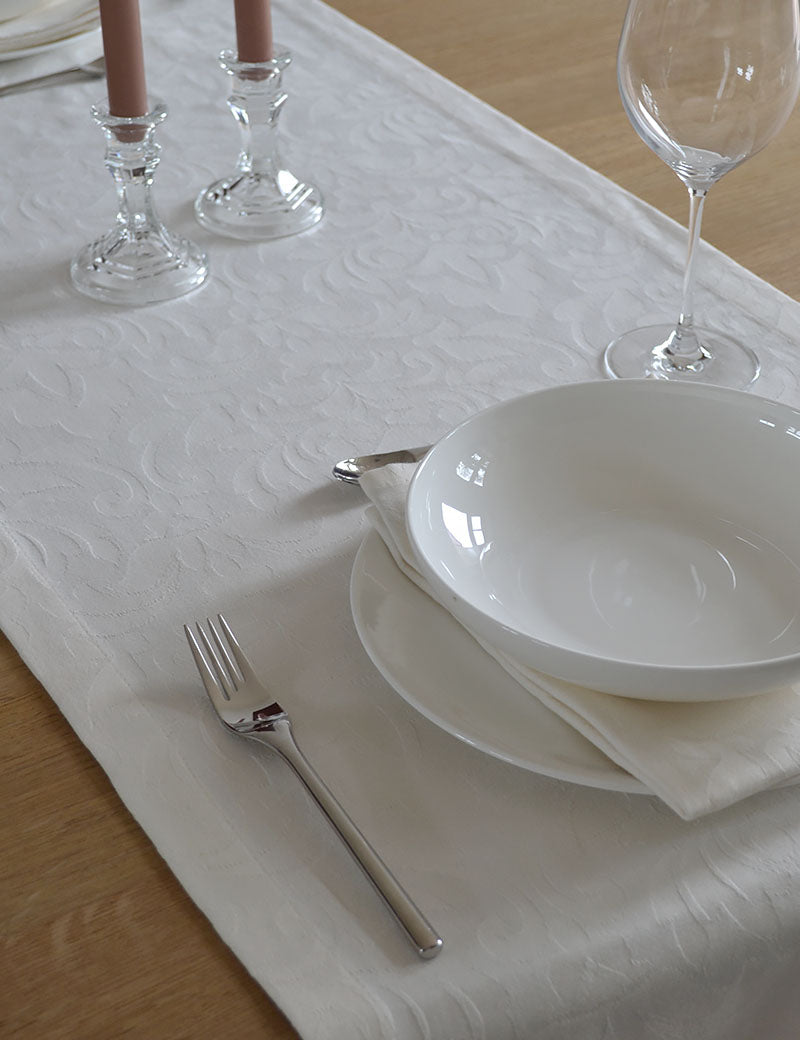 Table runner Damask Classic Cream