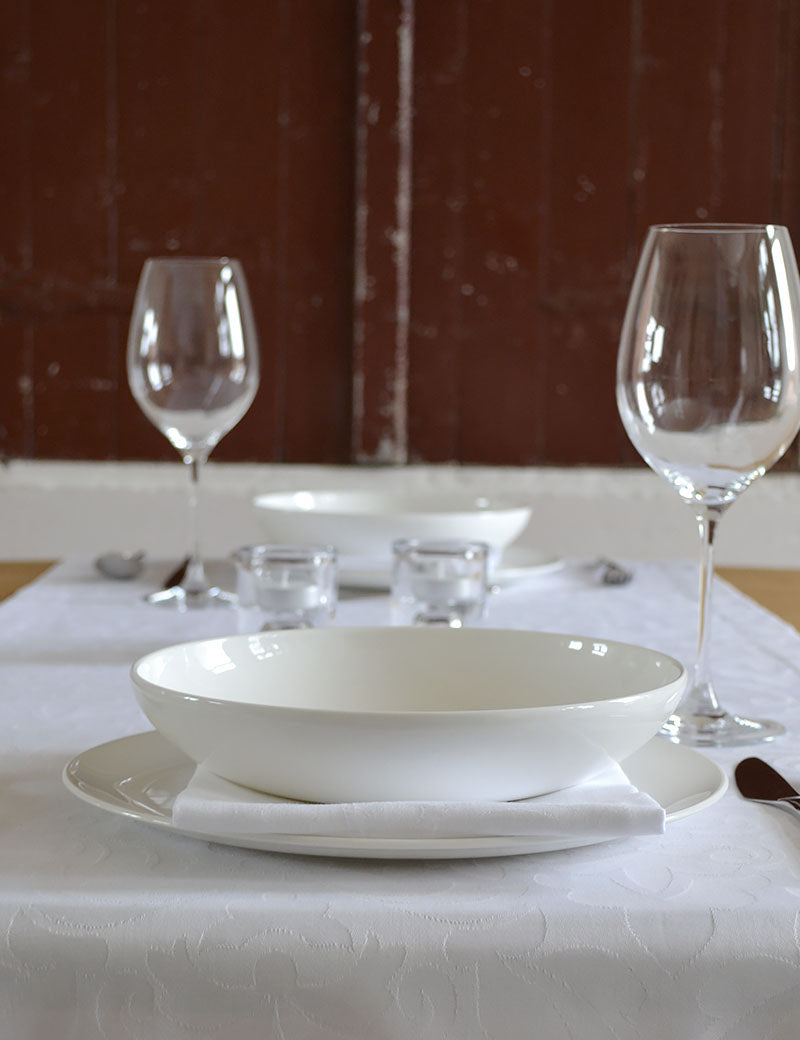 Chemin de table Damas Classic Blanc