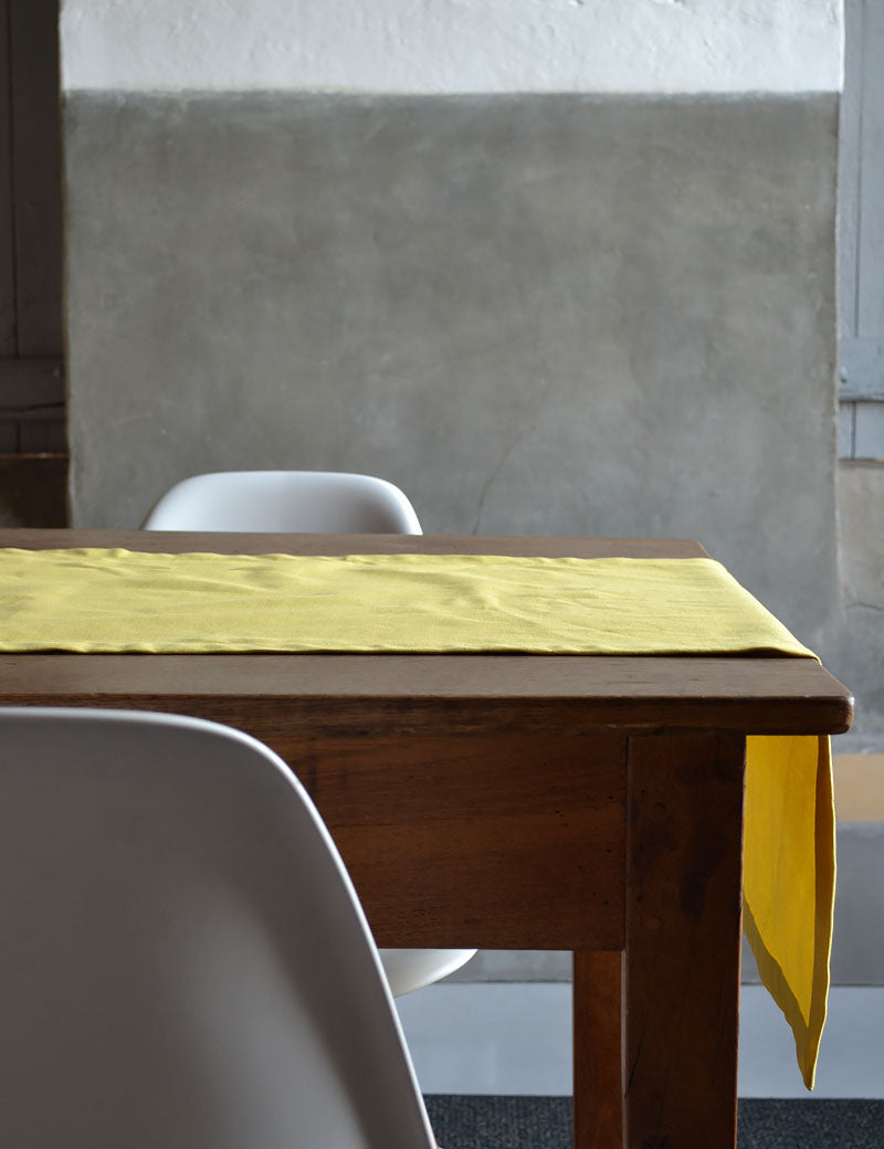 Chemin de table Coton Uni Jaune Estival