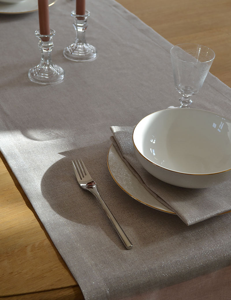 Chemin de table Shiny-Chic Brilliant-Argent Semi-transparent