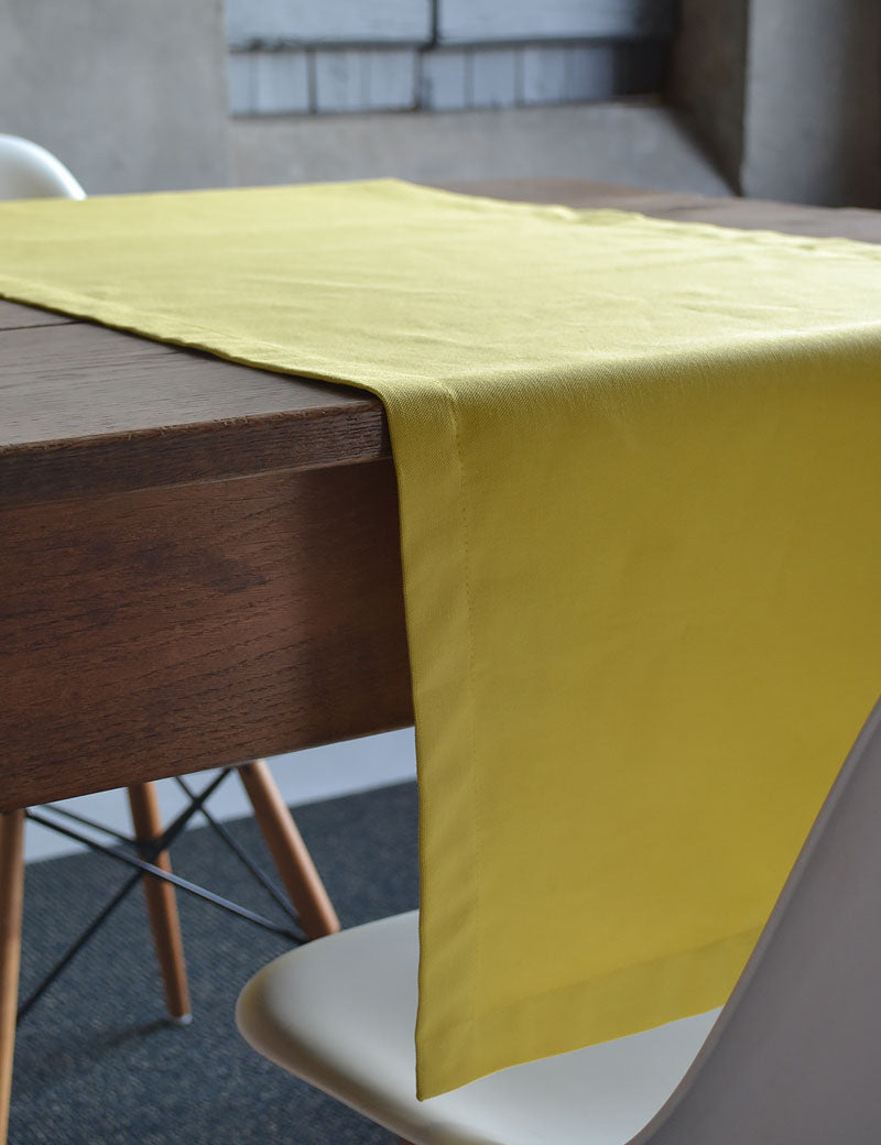 Chemin de table Coton Uni Jaune Estival