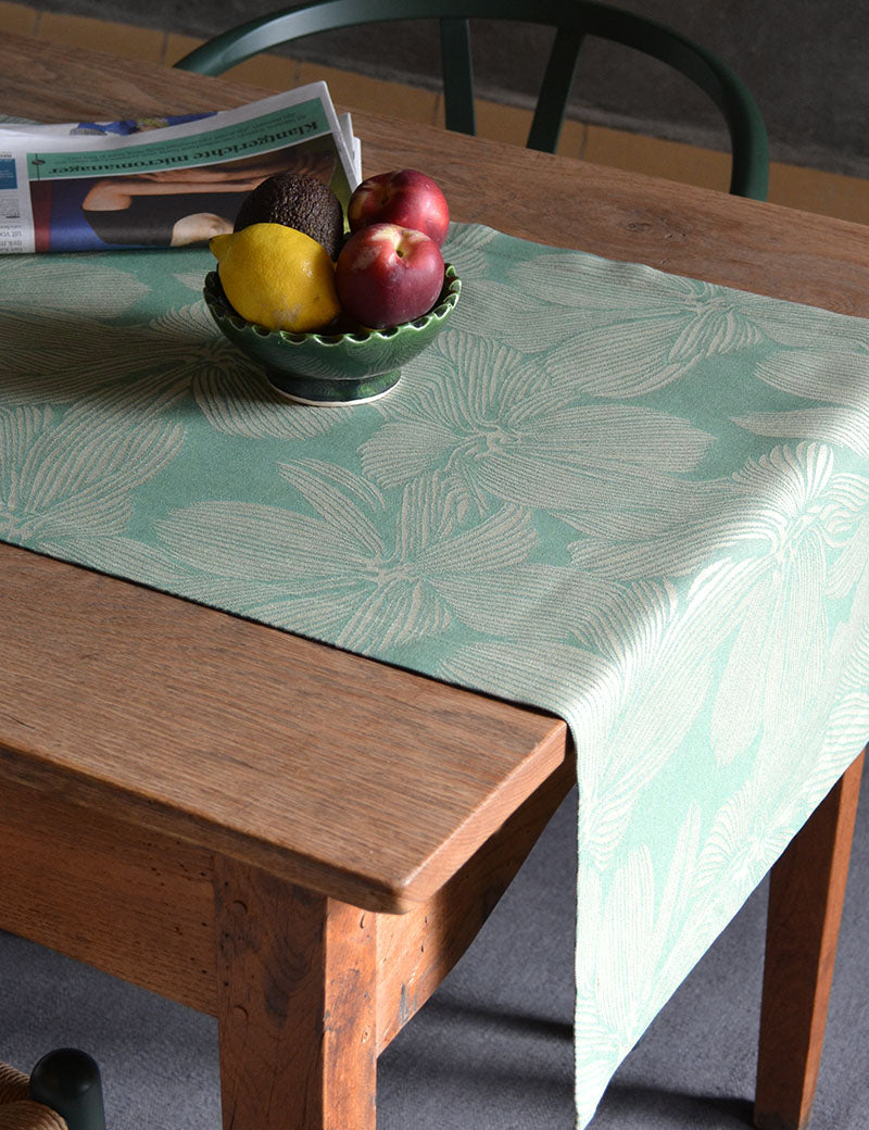 Chemin de table Jacquard Extérieur Olive