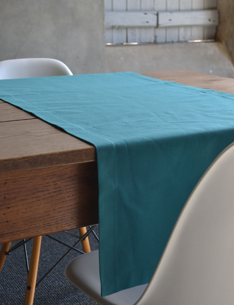 Table runner Uni Cotton Petrol