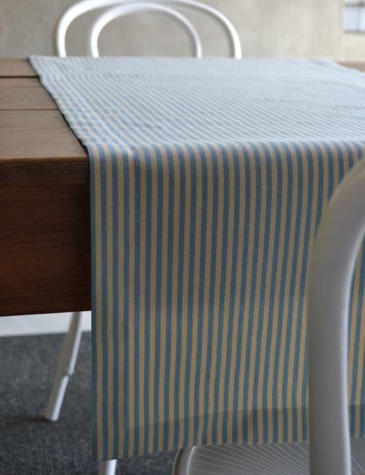 Table runner Outdoor Stripe Blue