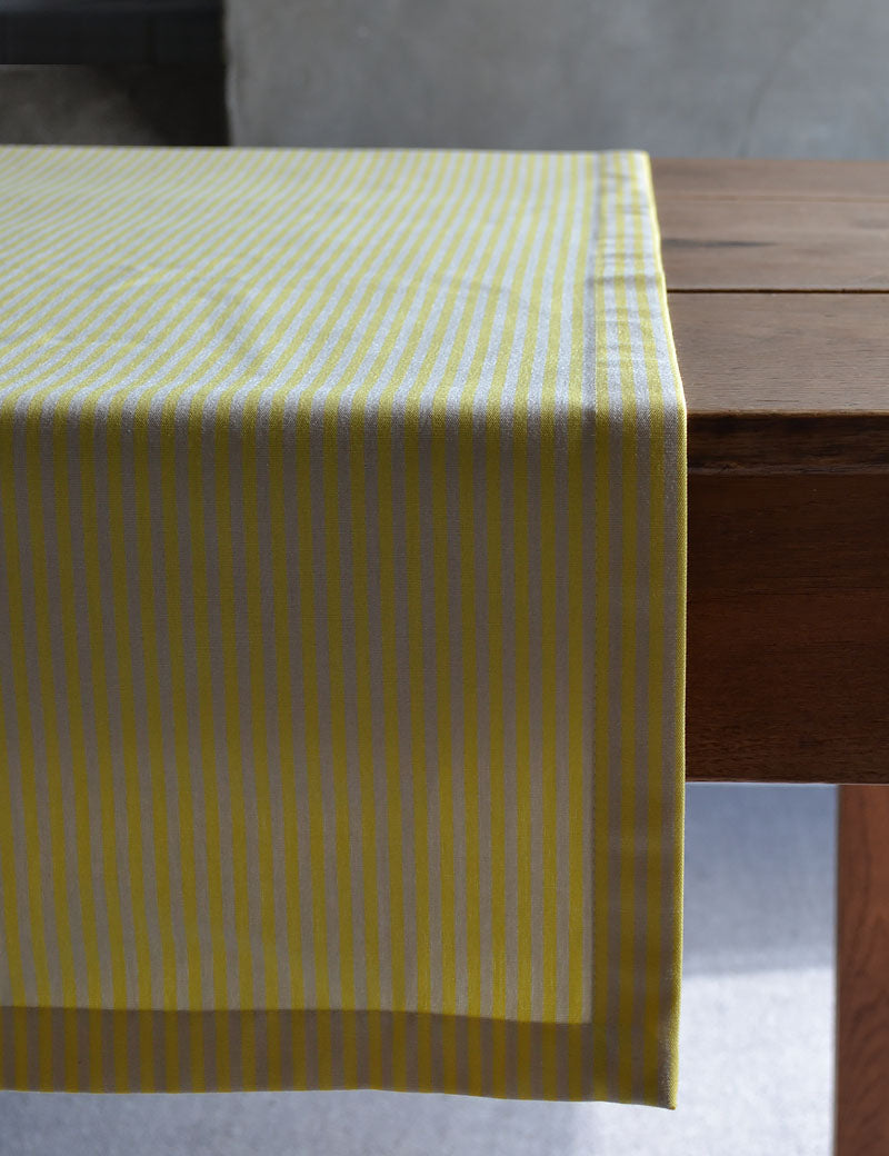 Chemin de table Extérieur Rayures Jaune