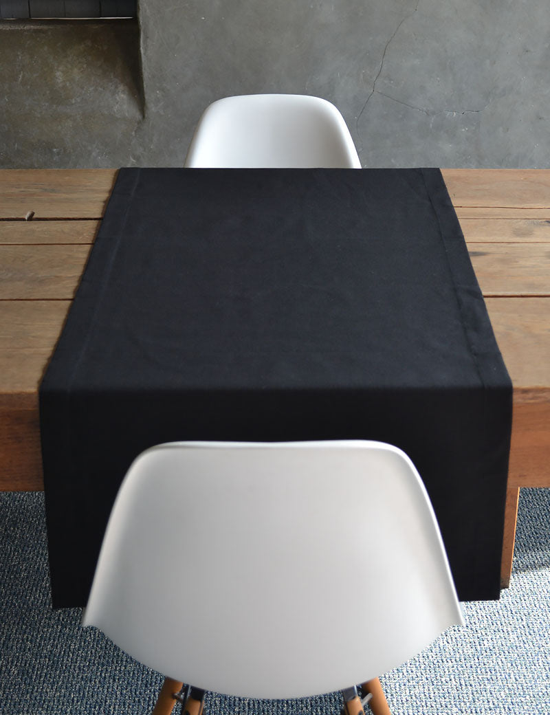 Table runner Uni Cotton Black